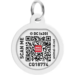Адресник для собак і котів Waudog Smart ID з QR паспортом Супермен-герой, M, діаметр 30 мм - мініатюра 3