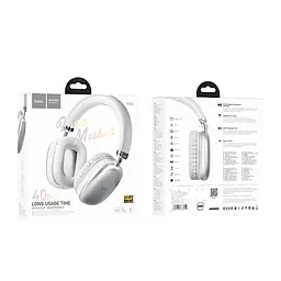 Навушники Hoco W35 Air Triumph BT headphones | BT5.3, AUX / TF, 45h | silver - мініатюра 4