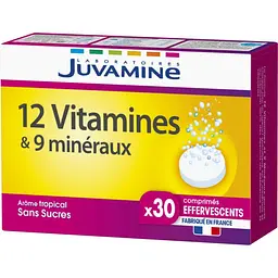 Вітаміни та мінерали Juvamine 12 Вітамінів + 9 Мінералів 30 шипучих пігулок