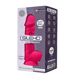 Фалоімітатор із вібрацією SilexD Norman Vibro Pink (MODEL 1 size 8,5in), двошаровий, діаметр 5 см - мініатюра 2