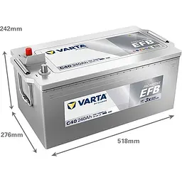 Акумулятор Varta Promotive Heavy Duty 12В 240Аг 1200А (EN) L+ (740500120) - мініатюра 2