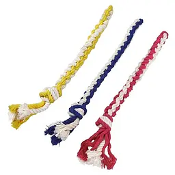 Іграшка для собак DoggyMan 2 Colors Cotton Stick двокольоровий канат з бавовни 20 см безпечна для жування та ігор