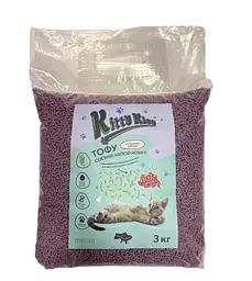 Наповнювач для котячого туалету Kitty Kiss Tofu соєвий тофу з ароматом лаванди 3 кг KK8241