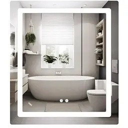Дзеркало Lidz Kubis (KU2) 700х800 мм з LED-підсвічуванням Touch LD78LF9047080