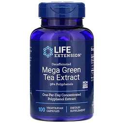 Зелений чай екстракт мега (Green Tea) без кофеїну, 100 кап. Life Extension vit0001709