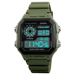Наручний годинник чоловічий Skmei 1299 Army Green, 1299AG (12338) - мініатюра 2