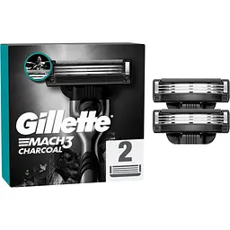 Змінні касети Gillette Mach3 Charcoal деревне вугілля 2 шт. (8700216062664)