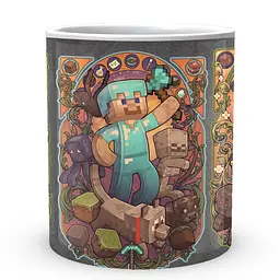 Кухоль GeekLand Minecraft Майнкрафт Стів І Крипери MС.02.368 330 мл білий - мініатюра 2