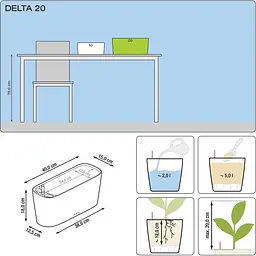 Вазон Lechuza Delta Premium 20 антрацит (15563) - мініатюра 4