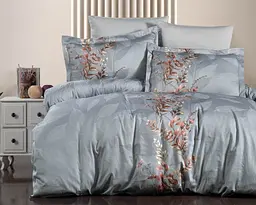 Турецька постільна білизна First Choice Cotton Satin Albert Grey євро