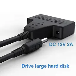 Кабель-перехідник XON MemoryCable 2 x USB 2.0 to SATA 6 Гбіт/c 2.5" HDD / SSD Чорний (XCA1A22SA1PB 6556) - мініатюра 3