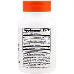 Детоксичні регулятори Doctor's Best NAC Detox Regulators with SelenoExcell 60 гелевих капсул - мініатюра 2