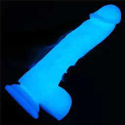 Неоновий фалоімітатор LoveToy Lumino Play 20.9 см блакитний - мініатюра 6
