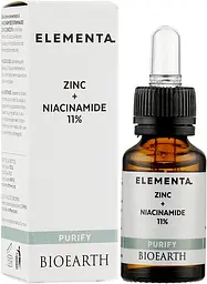 Сироватка для обличчя Bioearth Elementa Purify Zinc + Niacinamide 11% 30 мл - мініатюра 3