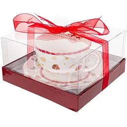 Чайний набір Lefard Christmas Delight, 250 мл, білий з червоним (985-144) - мініатюра 4