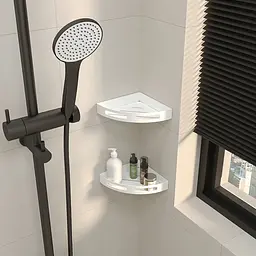 Полиця кутова для ванної кімнати Nice & Cozy Corner біла - мініатюра 3