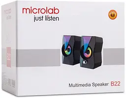 Акустична система Microlab 2.0 B-22 6Вт RGB Led USB Black (B-22) - мініатюра 5