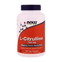 Амінокислота Now Foods L-Цитруллин, L-Citrulline, 750 мг, 180 капсул (NF0103)