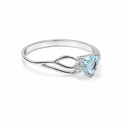 Кільце з білого золота з топазом і діамантом К-0737 19 - мініатюра 4