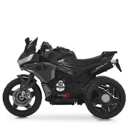 Дитячий електричний мотоцикл Bambi Racer 12V одномісний до 30 кг Чорний (DE-169-E-999) - мініатюра 4