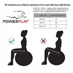 М'яч для фітнесу (PP-4000) PowerPlay 65х65 см fit0007299 - мініатюра 4