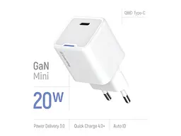 Мережевий зарядний пристрій ColorWay GaN Mini 20 W White (CW-CHS059PD-WT) - мініатюра 3