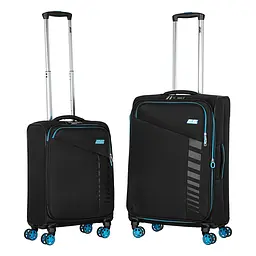 2E Набір валіз 2E, Trek, (M+S), TSA, 4 колеса, + 2 рюкзаки Cabin (2E-BPET-CABIN-BK), поліестр, чорний - мініатюра 2