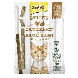 Ласощі для кішок GimCat Sticks Turkey and Rabbit з індичкою та кроликом 4 шт по 5 г (G-420905/420530)