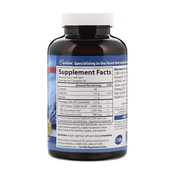 Витаминно-минеральный комплекс Carlson Омега-3, 2000 мг, вкус лимона, Maximum Omega 2000, Natural Lemon Flavor, 90 жел (CAR-17210) - миниатюра 2