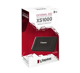 Накопитель внешний SSD Portable USB-С Kingston XS-1000, 2TB Black - мініатюра 1