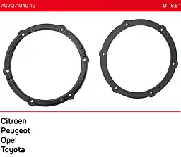 Проставки під динаміки 165 мм / 6.5" ACV 271040-10 для автомобілів Citroen, Peugeot, Opel, Toyota - мініатюра 5