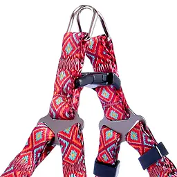 Шлея для собак дрібних порід BronzeDog Urban Гуцульська XXS 24-30 см червона - мініатюра 3