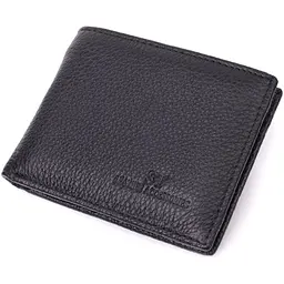 Якісний затиск із натуральної шкіри ST Leather 22472 чорний