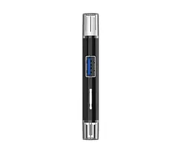 Багатофункціональний адаптер хаб кардрідер 5в1 Type-C Android USB 2.0 Black  - мініатюра 5
