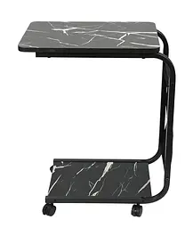 Приставний столик на колесах Fabrika BRAIN Marble Black  - мініатюра 2