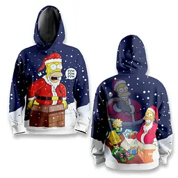 Худі спортивне з 3D принтом Santa Homer 31534 XL