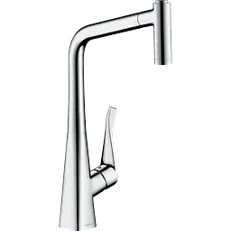 Змішувач Hansgrohe Metris M71 320 2jet кухонний з витяжним виливом Sbox 73801000 Хром