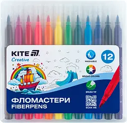 Фломастери-пензлики "Kite" 12кольор. Creative №K-1150 - мініатюра 1