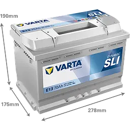 Акумулятор Varta Dynamic SLI 12В 70Аг 640А (EN) R+ (570409064) - мініатюра 3