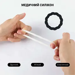 Тріо світлових ерекційних кілець з ребристою текстурою Прозорий K000412 - мініатюра 3