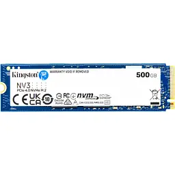 SSD диск Kingston NV3 500GB M.2 2280 NVMe PCIe 4.0 x4 3D NAND (SNV3S/500G)