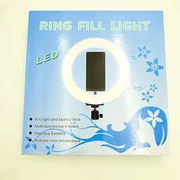 Набір блогера 2в1 кільцева LED лампа 26 см 12W з тримачем телефону та штатив 102 см селфі кільце регулювання яскравості та температури свічення - мініатюра 5