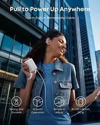 Портативний зарядний пристрій Nano - 10000 mAh 45W Built-In USB-C Cable White Anker teh0027052 - мініатюра 3