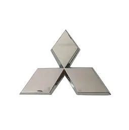 Емблема Mitsubishi 90х78 мм Хром Пластик на скотчі (Завод)