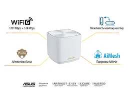 ASUS Маршрутизатор ZenWiFi XD4 3PK PLUS white AX1800 1xGE LAN 1x1GE WAN WPA3 OFDMA MESH - мініатюра 8