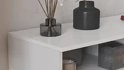 Тумба під телевізор Кентуккі Ferrum-decor 45x139x38 Чорний метал ДСП Білий 16 мм (FRD-106733) - мініатюра 2