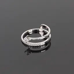 Каблучка з білого золота з діамантами 18 K-0088