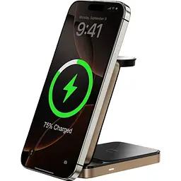 Бездротовий зарядний пристрій WiWU Wi-W038 Triple 3in1 Wireless Charger Gold [154859] - мініатюра 4