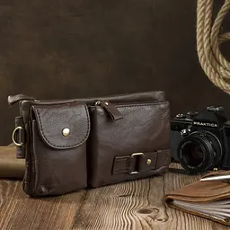 Поясна сумка чоловіча 14747 Vintage коричнева - мініатюра 9