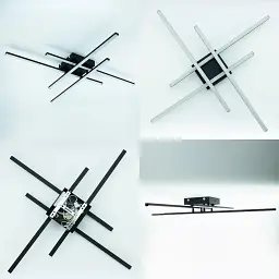 Керована світлодіодна люстра LINE 4L RC 70 Вт 850x850x90 мм Чорна ESLLSE - мініатюра 9